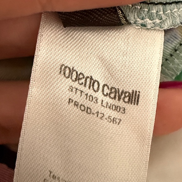 As Is Roberto Cavalli short sleeve stretch sheath dress with clasp - Picture 12 of 15